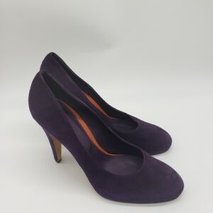 540- LORO PIANA Purple Suede Pumps Size 39 EU 8.5 US Made in Italy